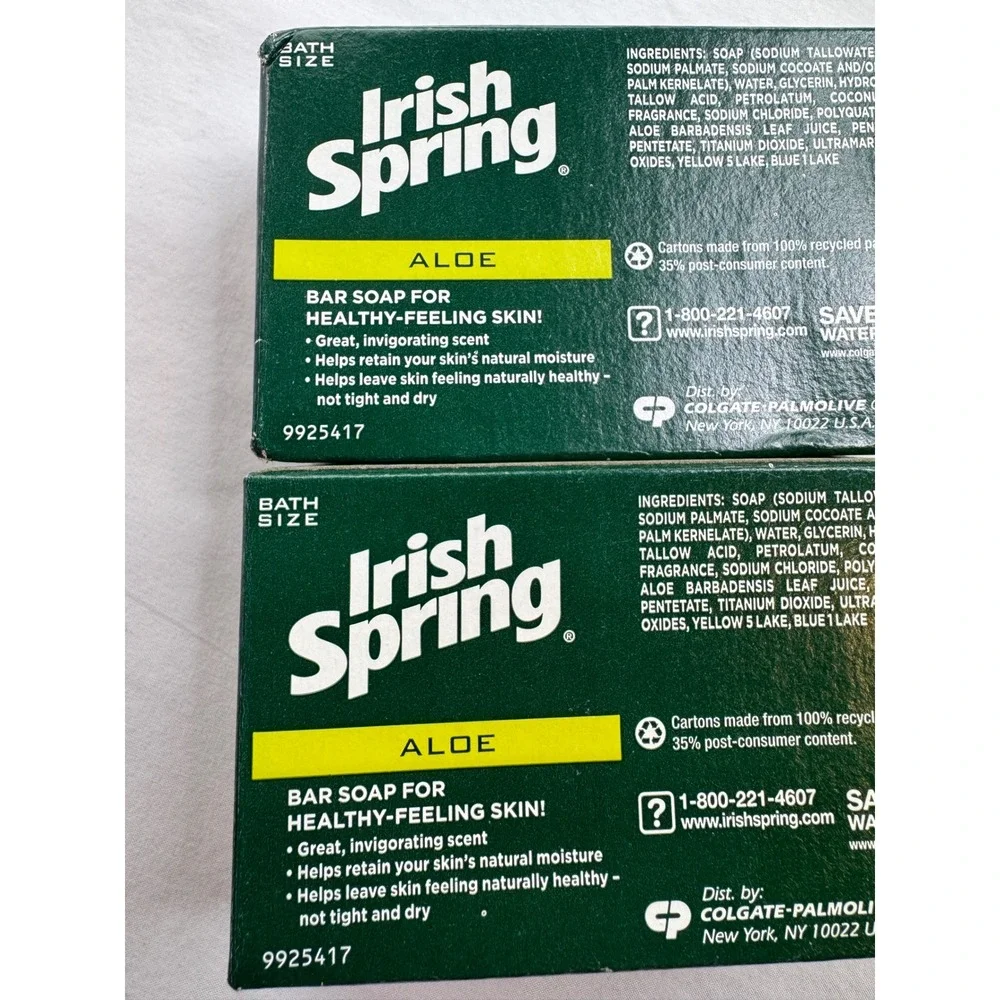 Irish Spring Aloe 3.7 oz Discontinued Older Formula Deodorant Soap Lot of 2